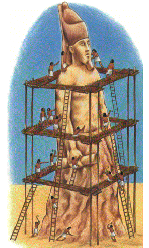 image of a scaffold in ancient Egypt, from: http://www.mathsnet.net/courses/dome/egypt.html